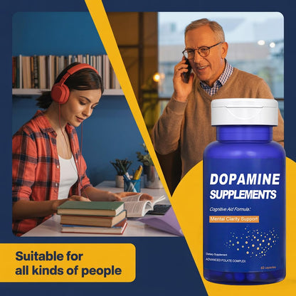 CJMJIM Dopamine Brain Food - 60 Veg Capsules | Natural Neurotransmitter Support for Mental Alertness | Promotes Dopamine Production with L-Phenylalanine & L-Tyrosine