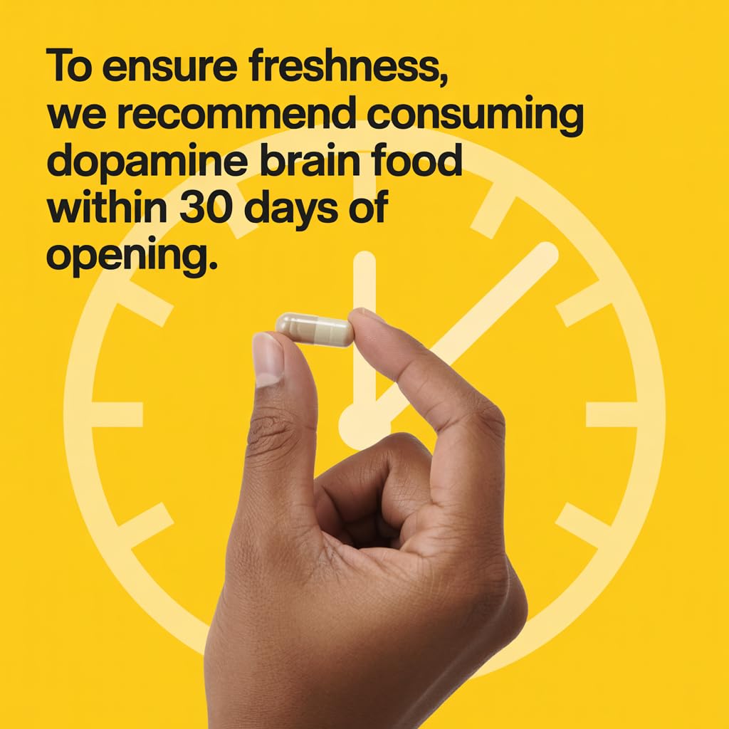 CJMJIM Dopamine Brain Food - 60 Veg Capsules | Natural Neurotransmitter Support for Mental Alertness | Promotes Dopamine Production with L-Phenylalanine & L-Tyrosine