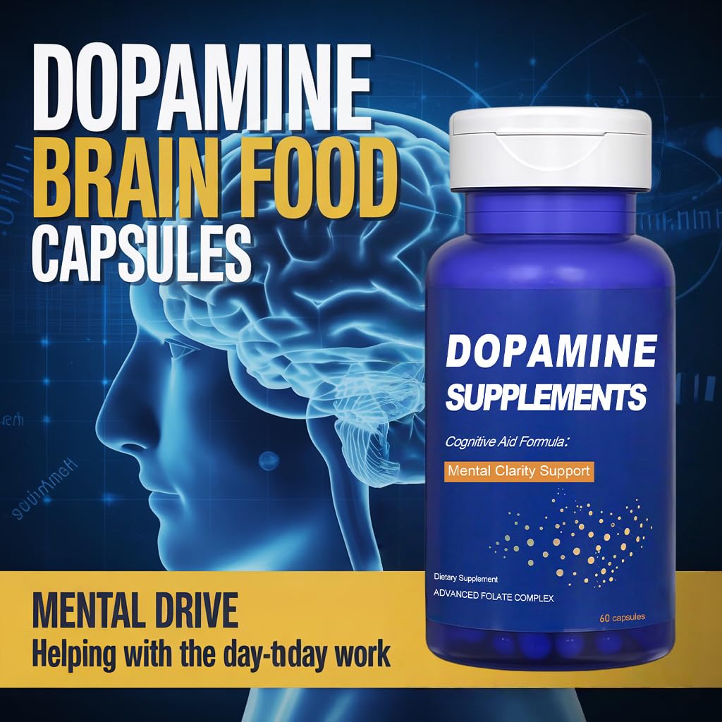 CJMJIM Dopamine Brain Food - 60 Veg Capsules | Natural Neurotransmitter Support for Mental Alertness | Promotes Dopamine Production with L-Phenylalanine & L-Tyrosine