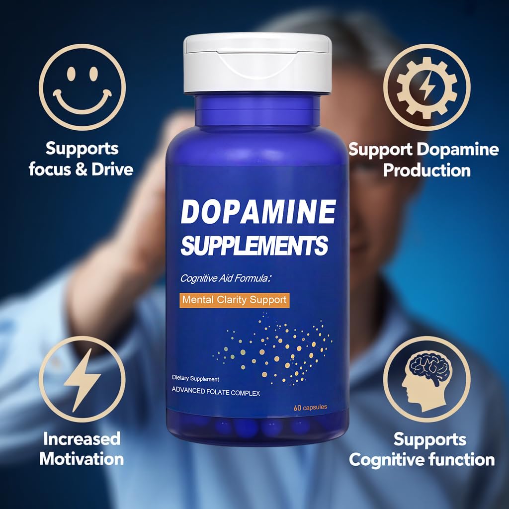 CJMJIM Dopamine Brain Food - 60 Veg Capsules | Natural Neurotransmitter Support for Mental Alertness | Promotes Dopamine Production with L-Phenylalanine & L-Tyrosine