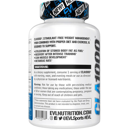 CLA 1000mg Pills – Safflower-Based Fat Loss Support (180 Count) | EVL