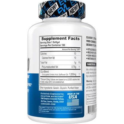 CLA 1000mg Pills – Safflower-Based Fat Loss Support (180 Count) | EVL