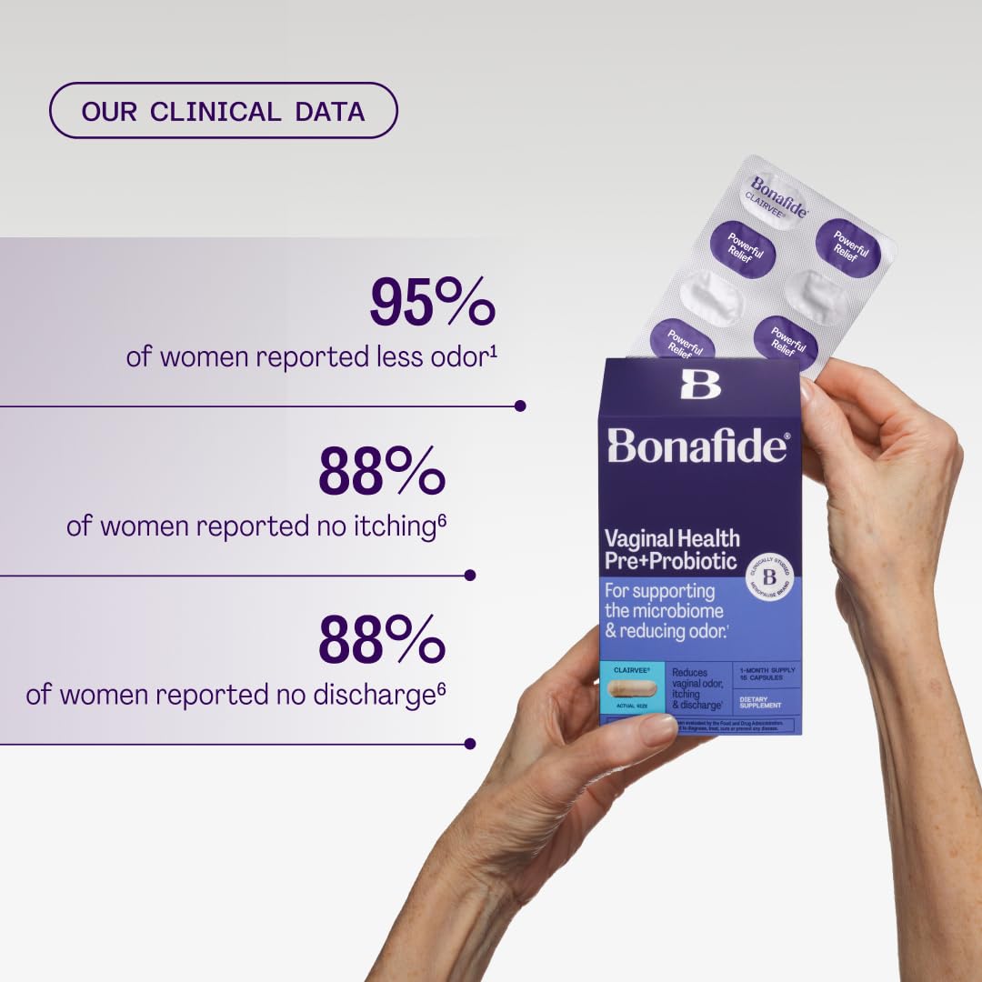 Clairvee by Bonafide – Vaginal Probiotic for Odor, Itching & Discharge (2-Month Supply)