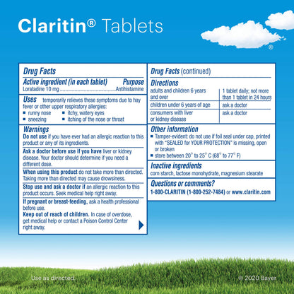 Claritin Allergy 24 Hour 10mg Tablets - 45 ct | Non-Drowsy, Fast Relief