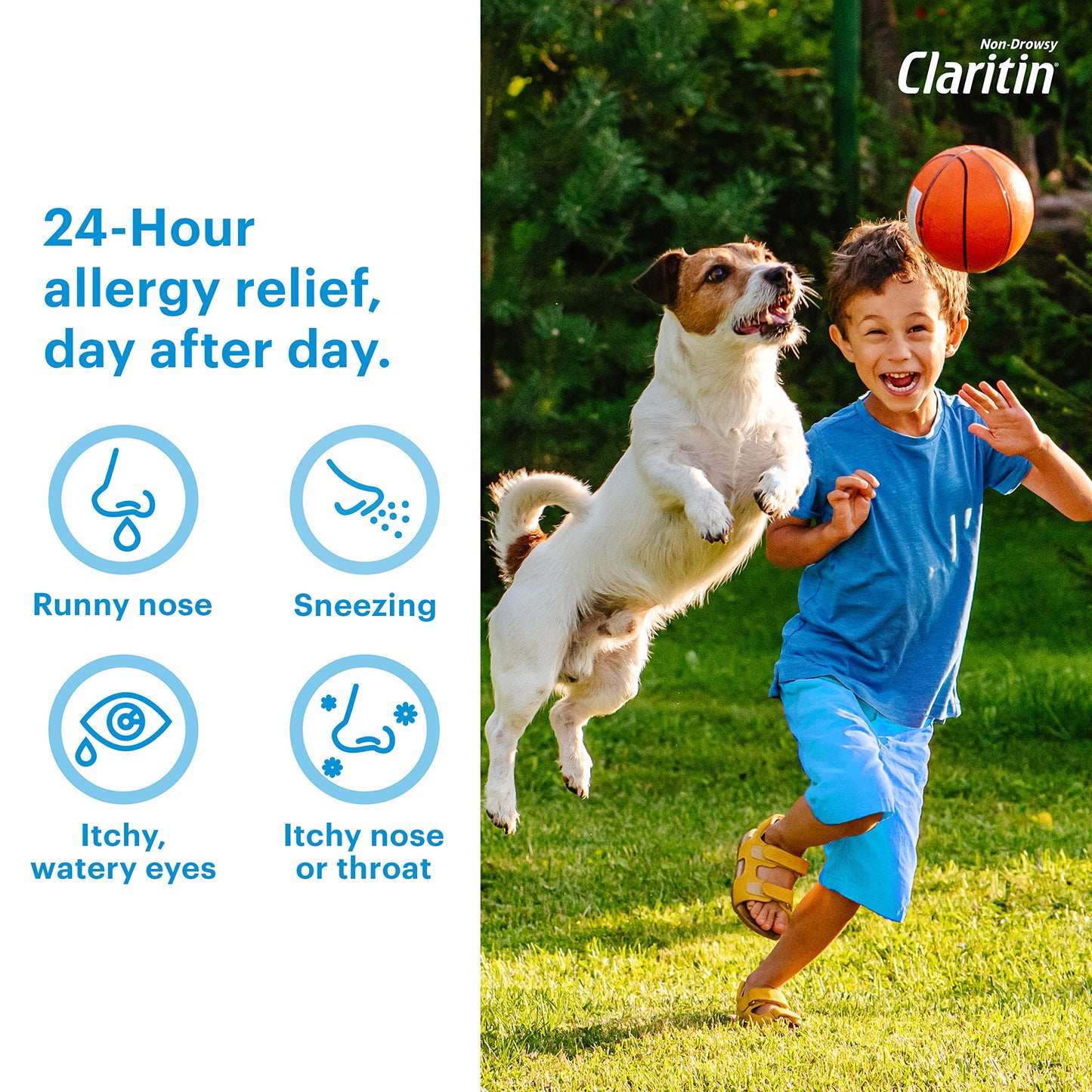 Children's Claritin Chewables Grape, 60 Count | 24 HR Non-Drowsy Allergy Medicine for Kids