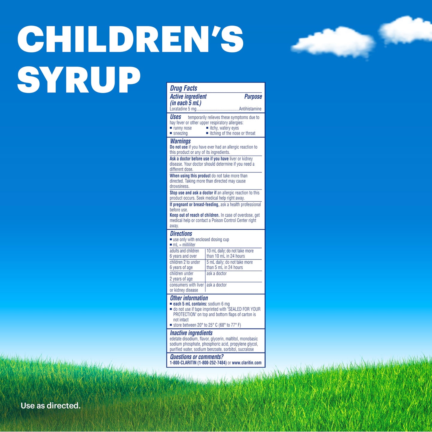 Claritin Children’s Allergy Medicine – 24-Hour Non-Drowsy Loratadine 5 mg (Grape, 8 oz)