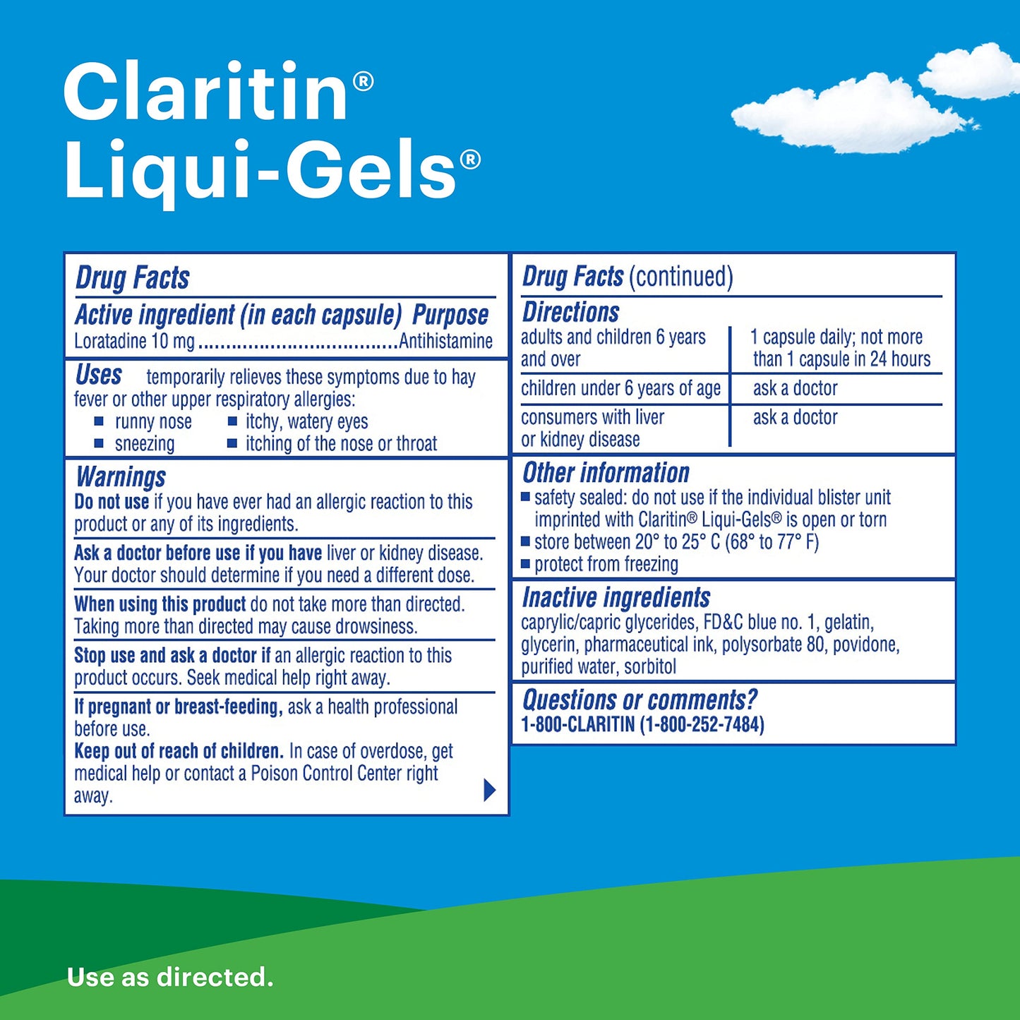 Claritin Liqui-Gels 24 Hour Allergy Relief | Non-Drowsy Loratadine Capsules, 30 Count