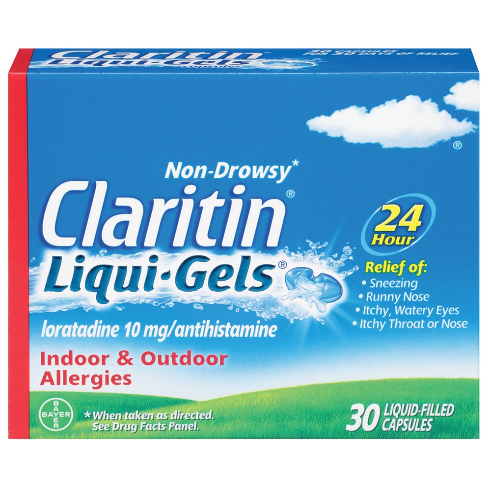 Claritin Liqui-Gels 24 Hour Allergy Relief | Non-Drowsy Loratadine Capsules, 30 Count