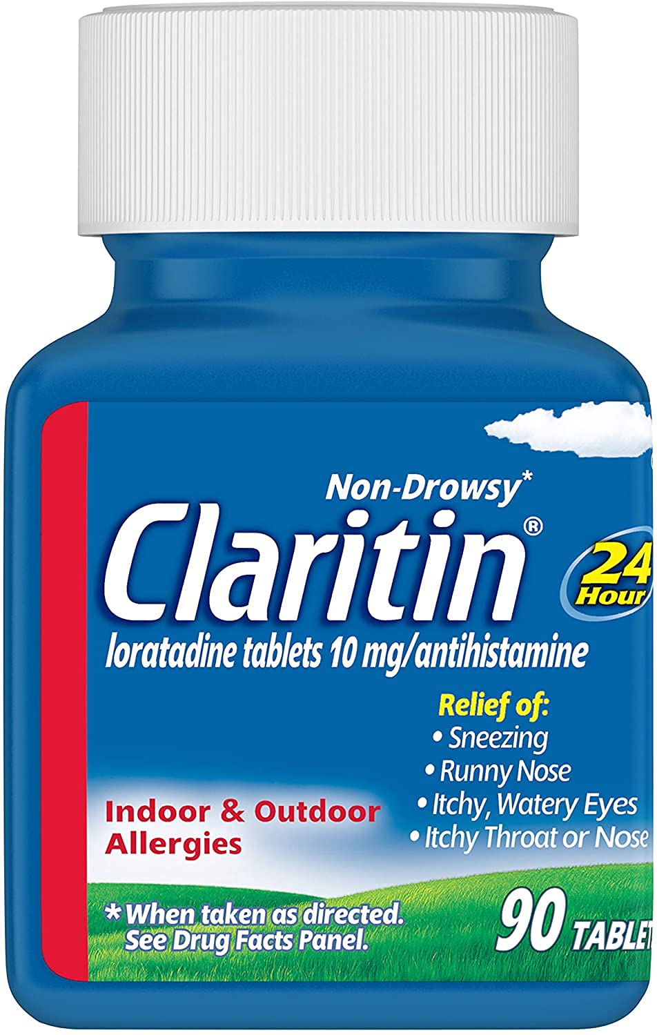 Claritin Indoor & Outdoor Allergy Relief, 90 Tablets – 24-Hour Symptom Relief