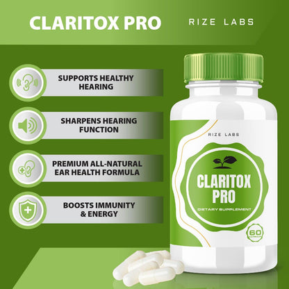 Rize Labs Claritox Pro Capsules 2 Pack - Vertigo Support | 120 Capsules