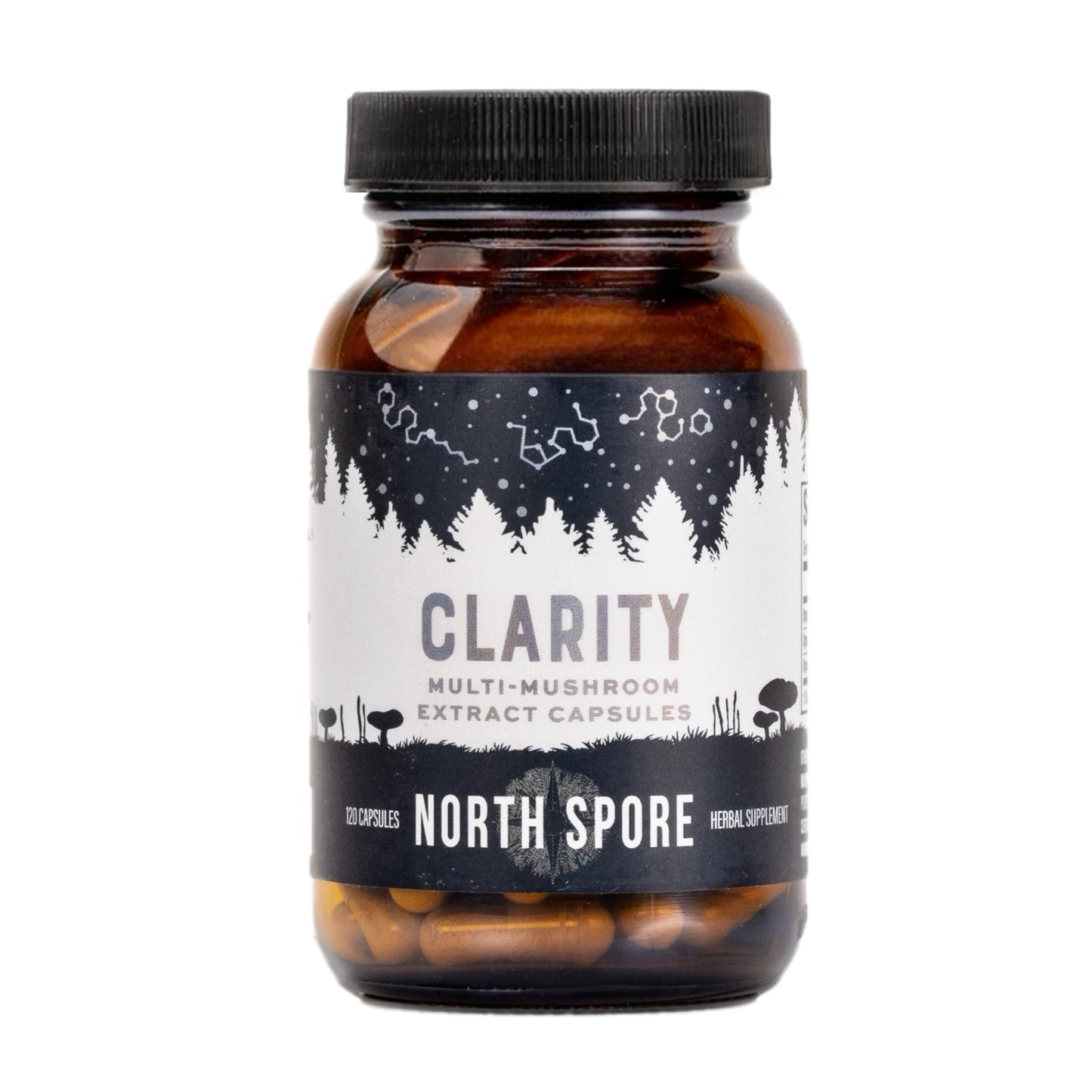 North Spore Clarity Mushroom Extract Capsules | Lion's Mane, Reishi & Cordyceps – 120ct