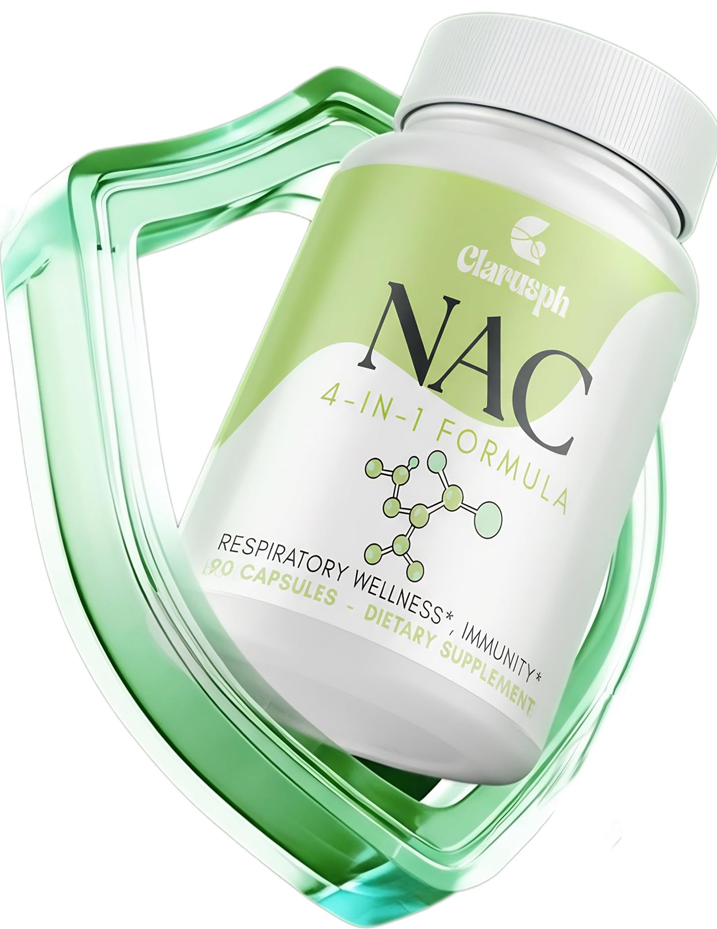 Clarusph NAC 1200mg – N-Acetyl Cysteine for Respiratory Support | Vegan, Gluten Free, 90 Caps