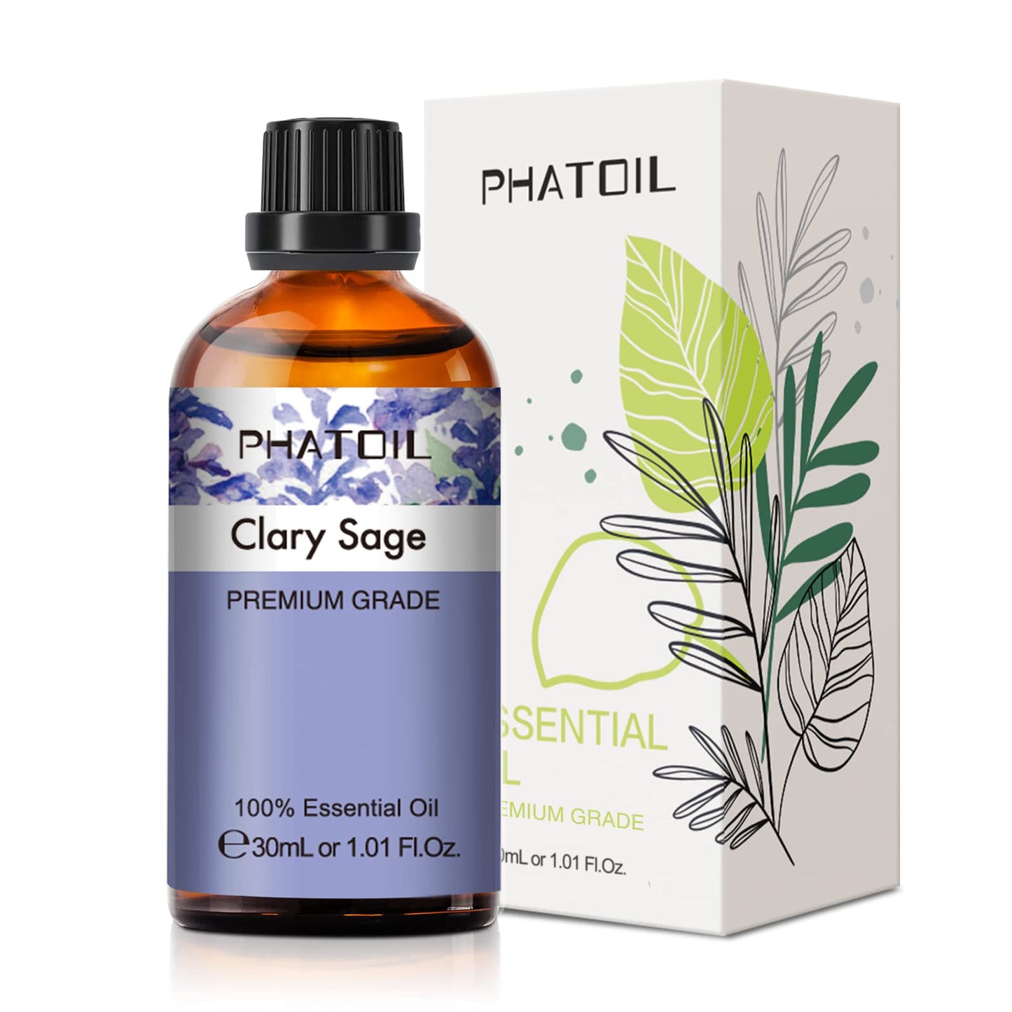 Clary Sage Essential Oil 30ml | PHATOIL Pure Essential Oil for Diffusers, Candles & Soaps