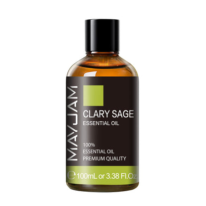 Clary Sage Essential Oil with Glass Dropper – MAYJAM 100ml (3.38 fl oz) for Aromatherapy & Relaxation
