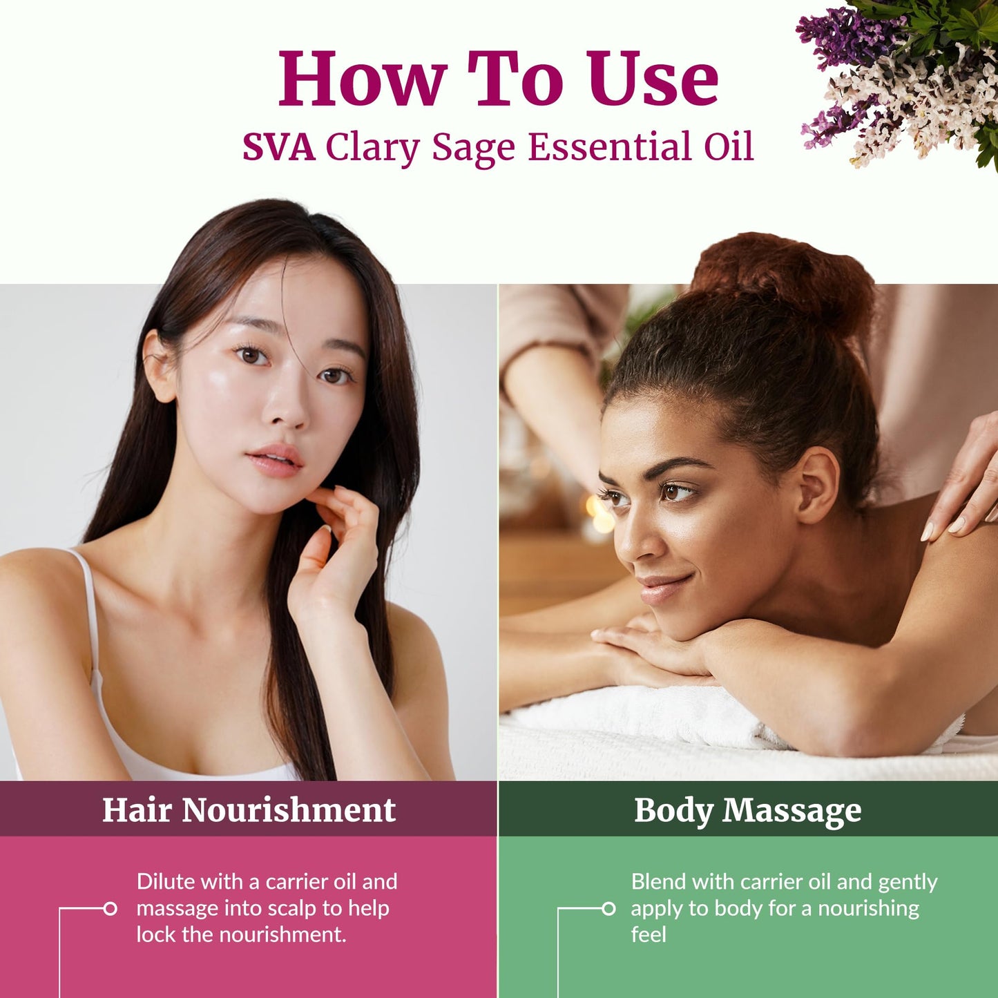 SVA Clary Sage Organic Essential Oil 10ml | 100% Natural