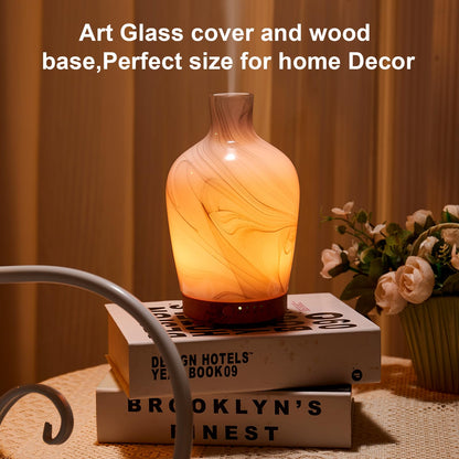 Classical Vase Glass Aromatherapy Diffuser 160ml – Ultrasonic Humidifier with LED Night Light