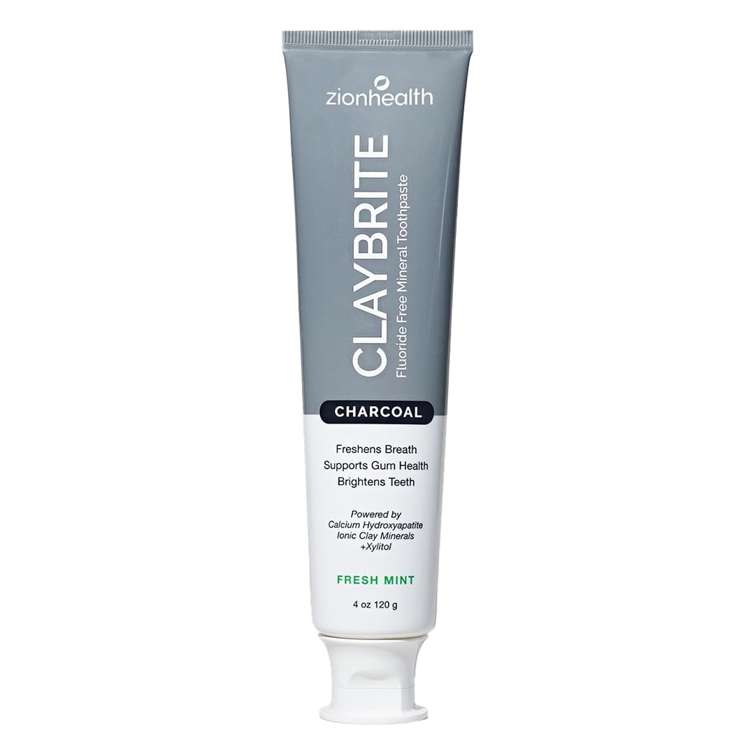 ClayBrite Activated Charcoal Toothpaste Zion Health 4 oz
