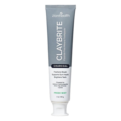 ClayBrite Activated Charcoal Toothpaste Zion Health 4 oz