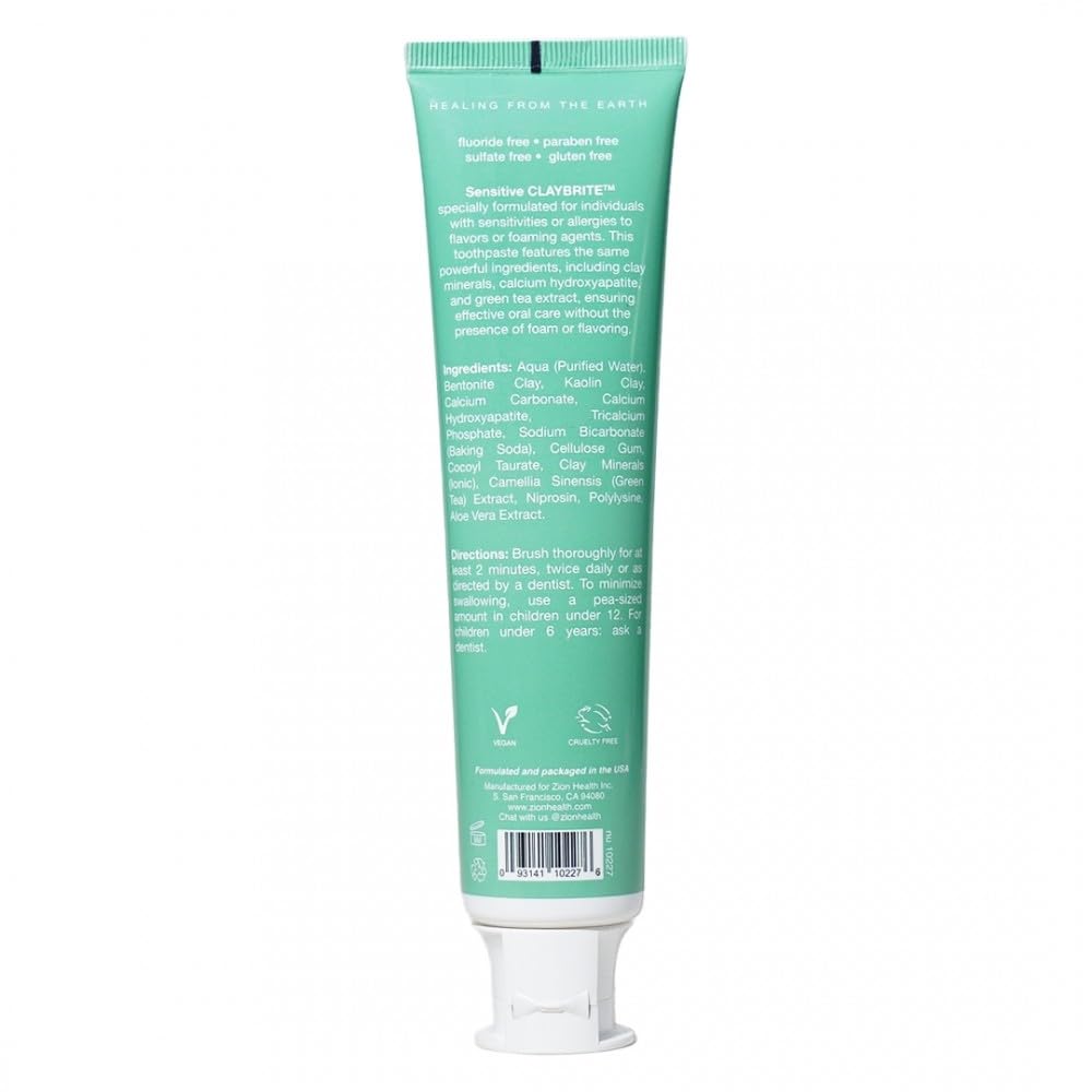 ClayBrite Sensitive Natural Toothpaste – Zion Health 4 oz