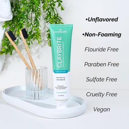 ClayBrite Sensitive Natural Toothpaste – Zion Health 4 oz