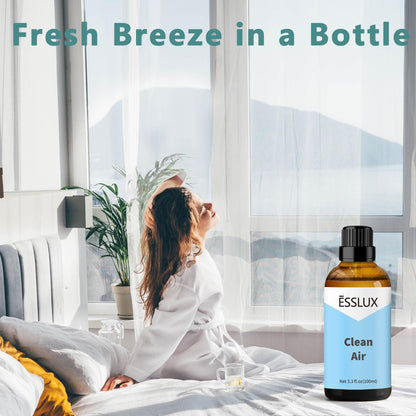 Clean Air Fragrance Oil 100 ml by ESSLUX – Aromatherapy Oils for Diffuser, Candle & Soap