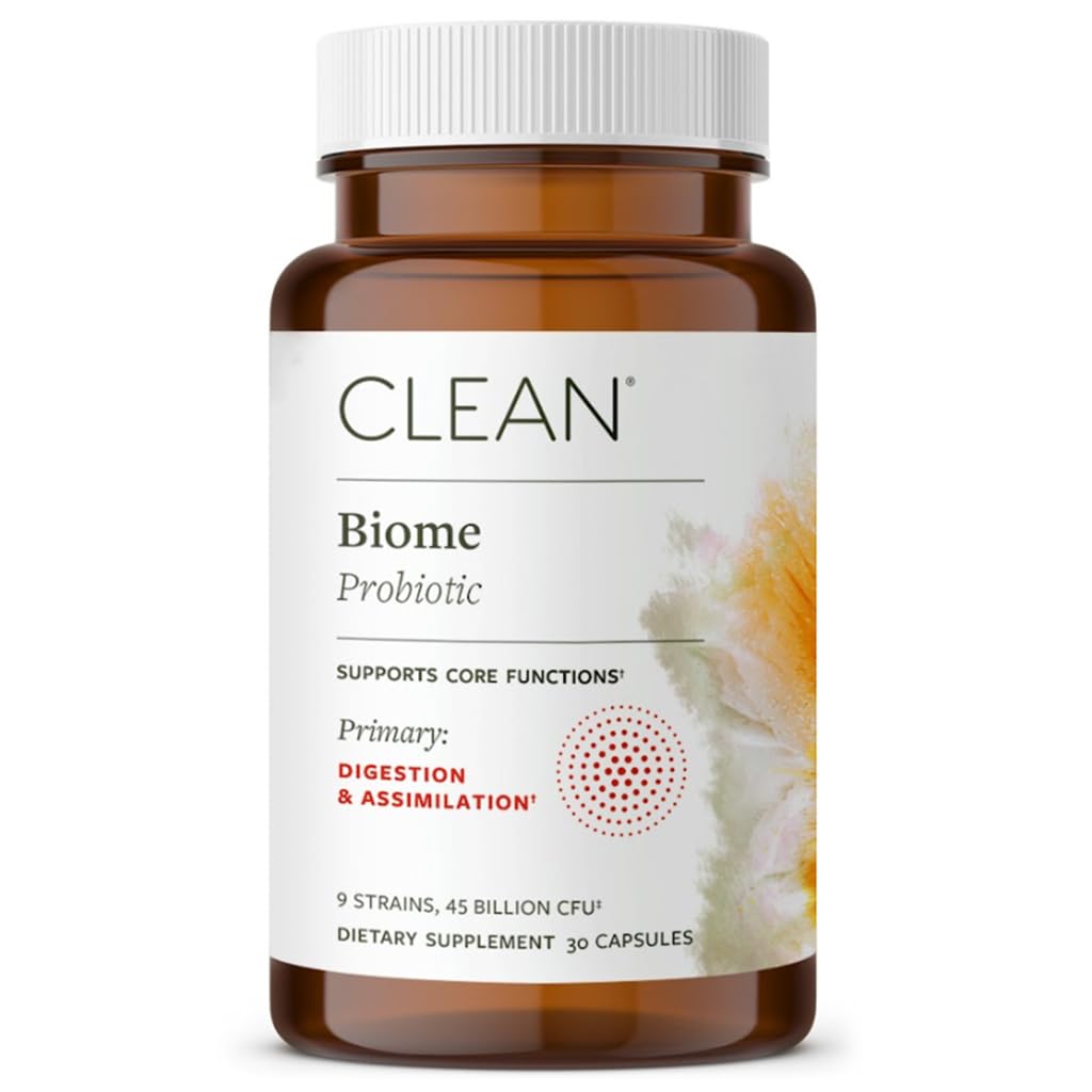 Clean Biome Probiotic for Gut Health - 45B CFU, 9-Strain Digestive Support, 30 Capsules