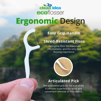 Clean Idea EcoFlossers 180ct – Individually Wrapped Eco Friendly Floss Picks