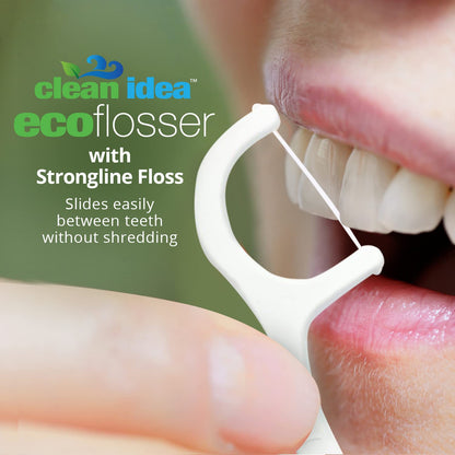 Clean Idea EcoFlossers 180ct – Individually Wrapped Eco Friendly Floss Picks
