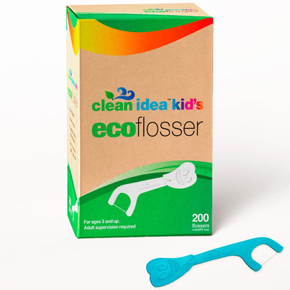 Clean Idea Kids EcoFlossers 200ct: Easy to Hold Biodegradable Floss Picks