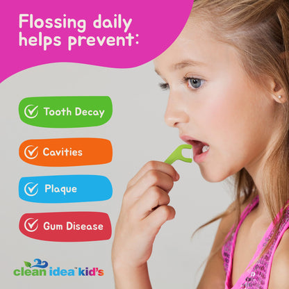 Clean Idea Kids EcoFlossers 200ct: Easy to Hold Biodegradable Floss Picks