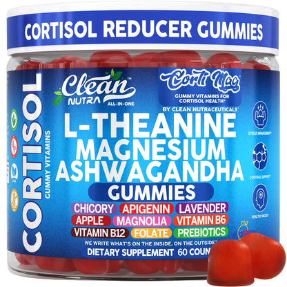 Clean Nutra Cortisol Gummies – L-Theanine, Magnesium & Ashwagandha