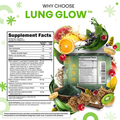 Clean Nutra Mullein Gummies for Lung Health – Elderberry, Sea Moss & Spirulina