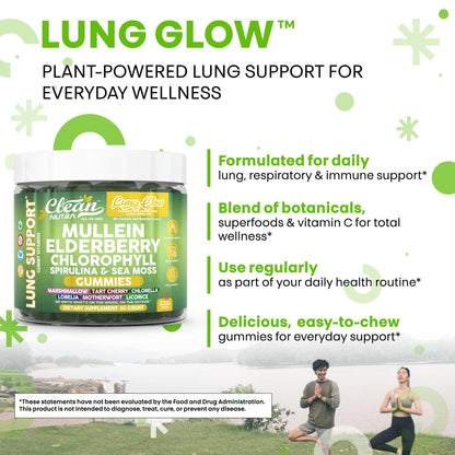 Clean Nutra Mullein Gummies for Lung Health – Elderberry, Sea Moss & Spirulina