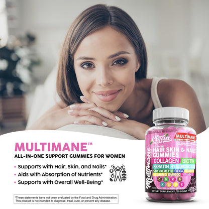 Clean Nutraceuticals Biotin Collagen Keratin Gummies | Hair, Skin & Nails Vitamins for Women