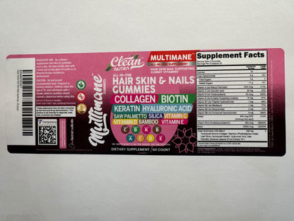 Clean Nutraceuticals Biotin Collagen Keratin Gummies | Hair, Skin & Nails Vitamins for Women