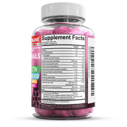 Clean Nutraceuticals Biotin Collagen Keratin Gummies | Hair, Skin & Nails Vitamins for Women