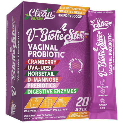 Vaginal Probiotics Stix with Cranberry & D-Mannose – Clean Nutraceuticals