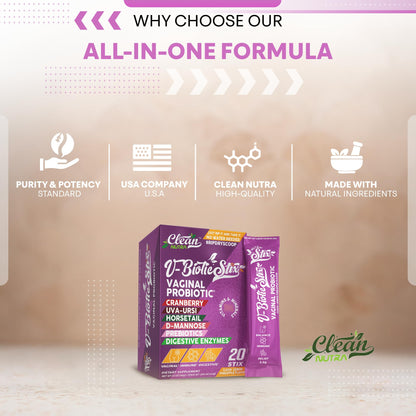 Vaginal Probiotics Stix with Cranberry & D-Mannose – Clean Nutraceuticals