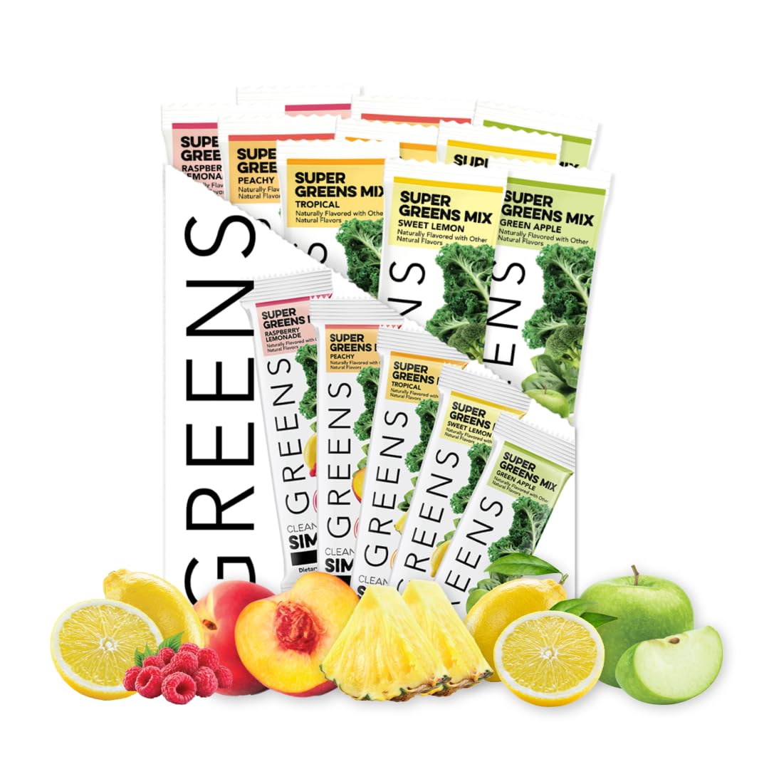 Clean Simple Eats Greens Variety 10 Pack – 5 Flavors with Chlorella & Spirulina