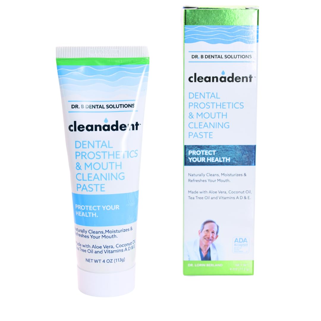 Cleanadent Denture & Gum Toothpaste - ADA Accepted, All-Natural, 4 oz (2 Pack)