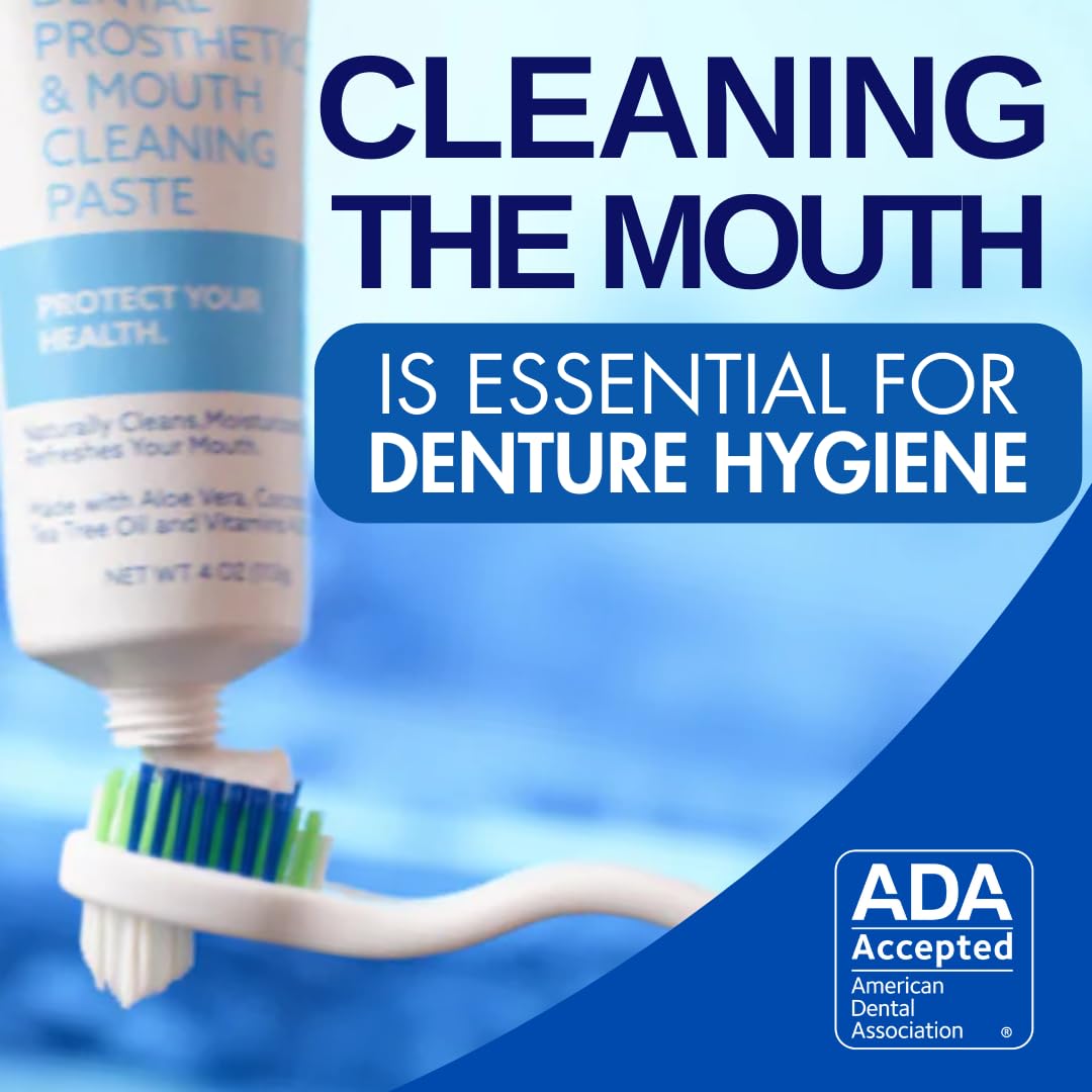 Cleanadent Denture & Gum Toothpaste - ADA Accepted, All-Natural, 4 oz (2 Pack)