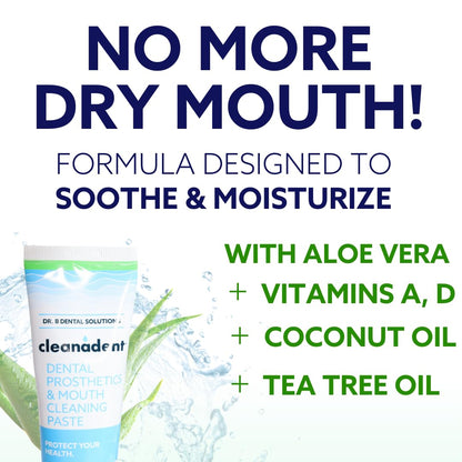 Cleanadent Denture & Gum Toothpaste - ADA Accepted, All-Natural, 4 oz (2 Pack)