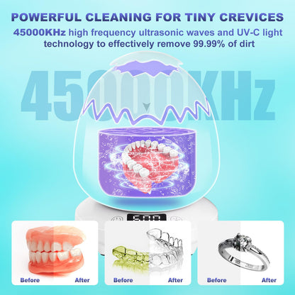 Ultrasonic Retainer Cleaner 45kHz – Denture & Aligner Cleaning Machine