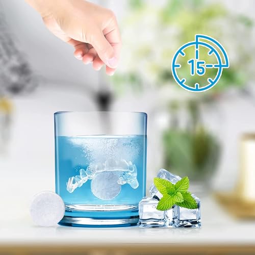 Y-Kelin Retainer & Denture Cleaner – 120 Tablets Mint for 4 Months | Removes Stains, Plaque & Odors