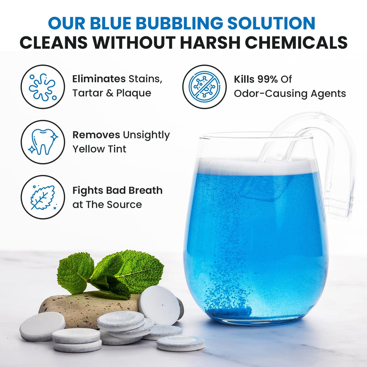 120 Units Retainer & Denture Cleaning Tablets – Minty Cleaner for Aligners & Mouthguards