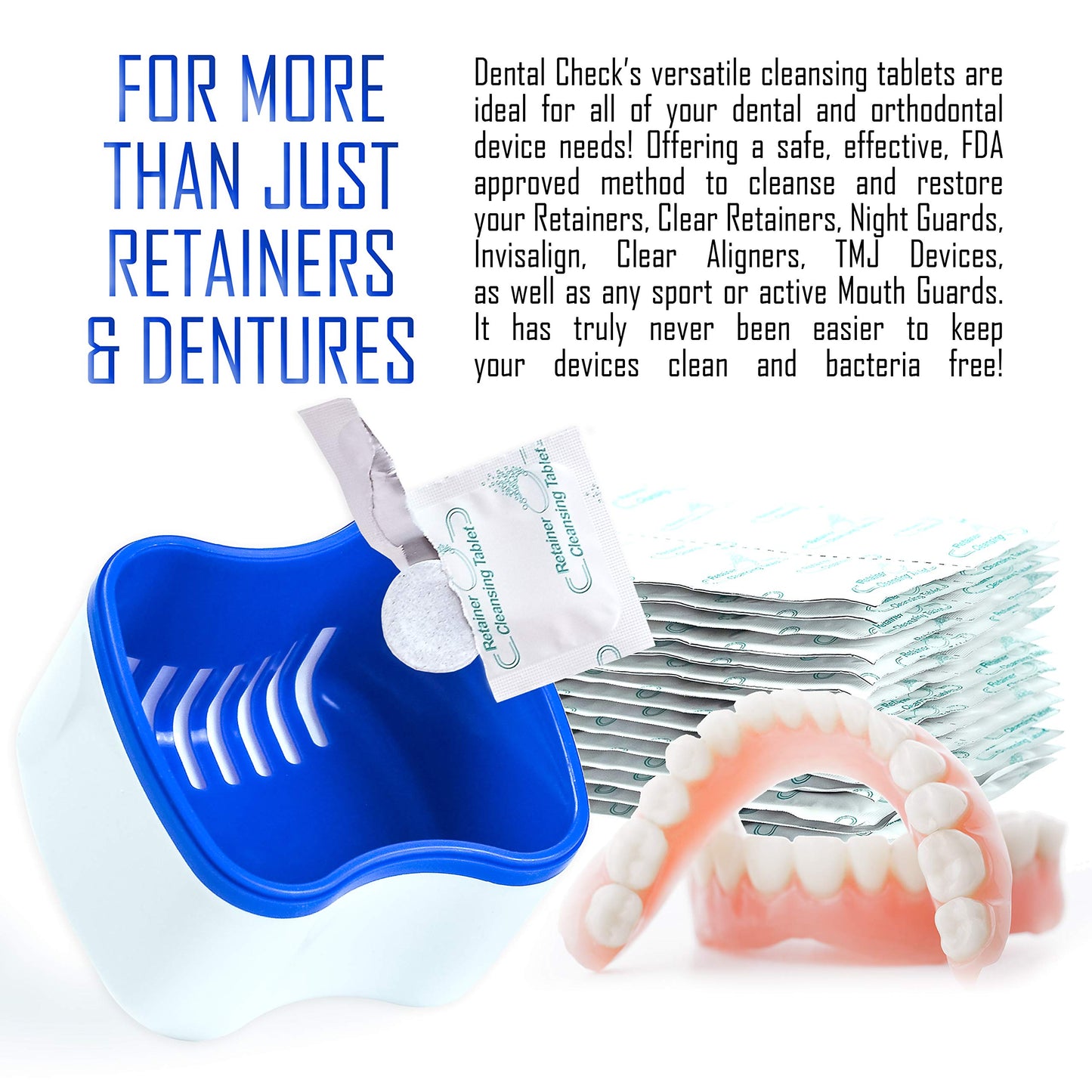 Dental Check Denture Cleaning Tablets – 90-Pack (3 Month Supply)