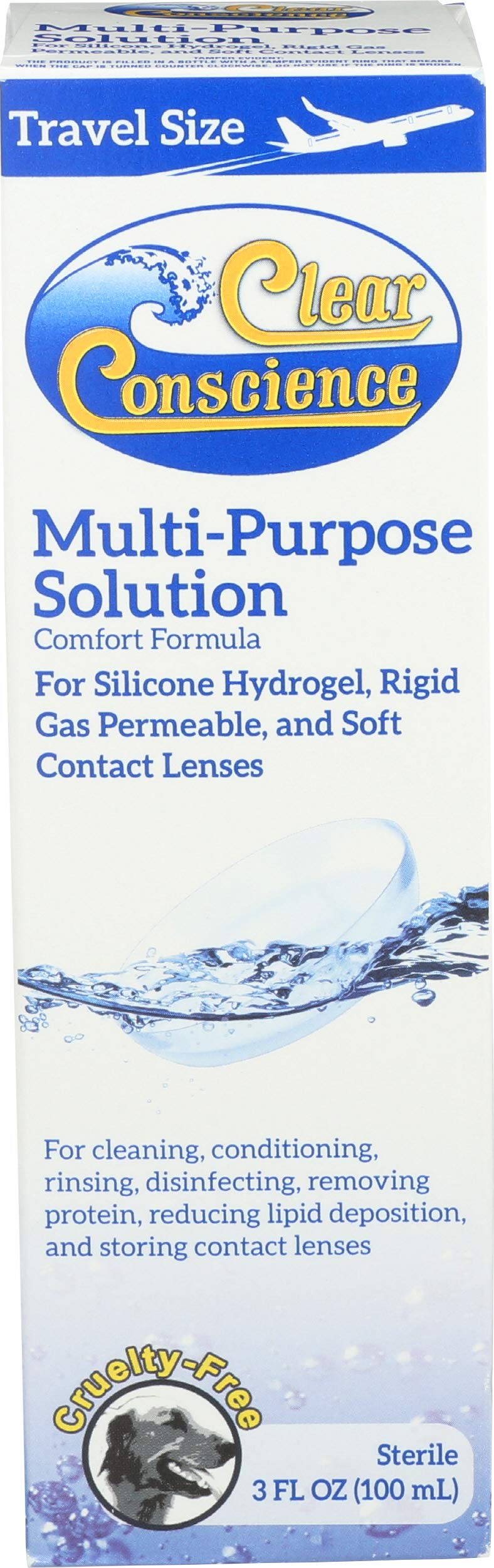 Clear Conscience Cruelty-Free Multi-Purpose Contact Lens Solution – Travel Size 3 fl oz