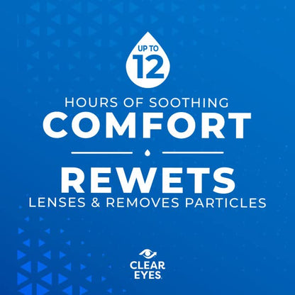 Clear Eyes Contact Lens Relief Soothing Eye Drops 0.50 oz – Pack of 4
