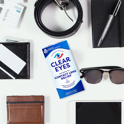 Clear Eyes Contact Lens Relief Eye Drops - Rewet Lenses & Dry Eye Comfort (0.5 fl oz, Pack of 3)