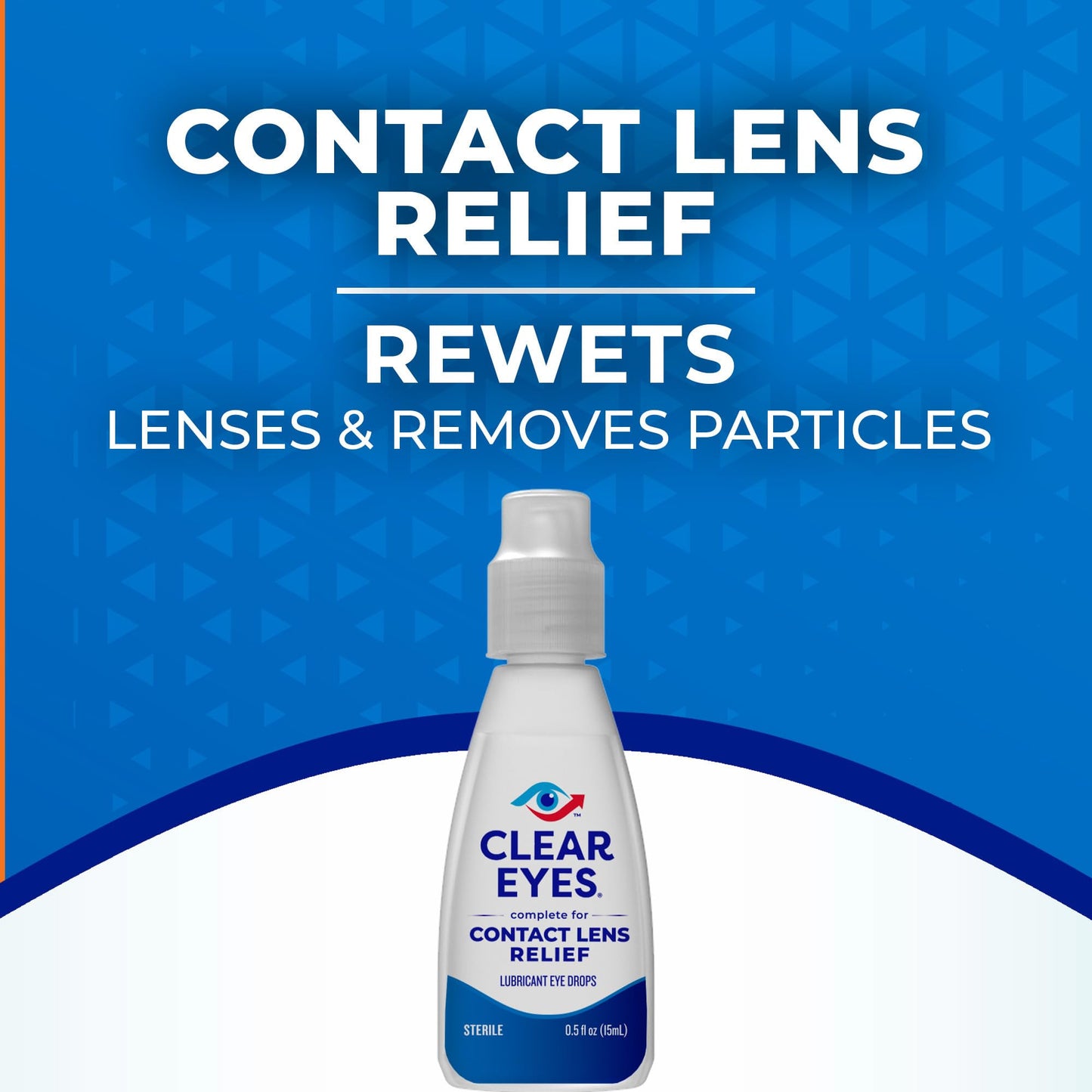 Clear Eyes Contact Lens Relief Eye Drops - Rewet Lenses & Dry Eye Comfort (0.5 fl oz, Pack of 3)